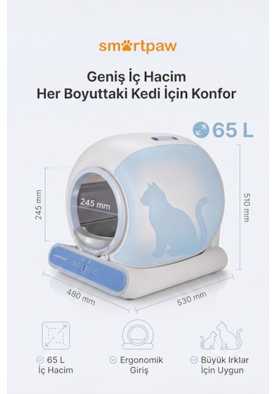 Smartpaw Nova Cat Akıllı Otomatik Kedi Tuvaleti Distribütör Garantili