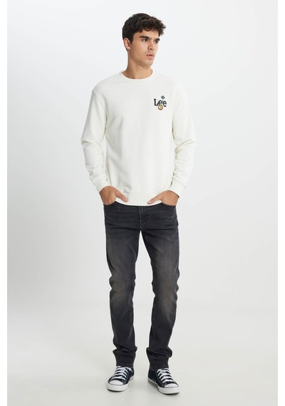 Lee Regular Fit Normal Kesim Bisiklet Yaka Ekru Sweatshirt L242503104 Ekru