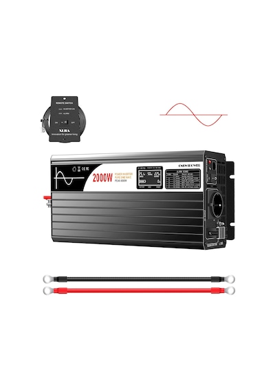 Tr 2000 W Saf Sinüs İnvertör, Lcd Ekran, Dc 48 V, Ac 230 V 50 Hz Güneş Enerjisi Dönüştürücü, Ev, Araba İçin