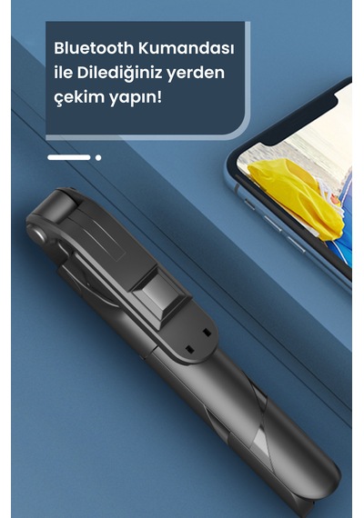 Bitonto Tripod Bluetooth Kumandalı Selfie Çubuğu Siyah