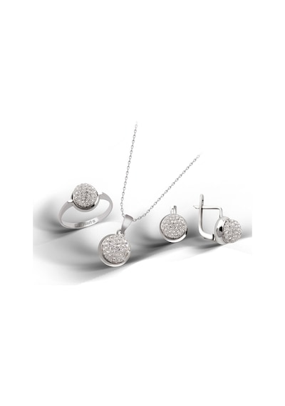 Kuyumcudükkani Avusturya"crystal"taşlı Mini Set -24002-w-w Beyaz