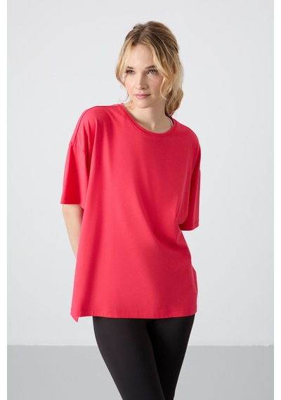 Oversize Fit Basic O Yaka 5li Paket Kadın T-shirt - 97285 Siyah - Beyaz - Yeşil
