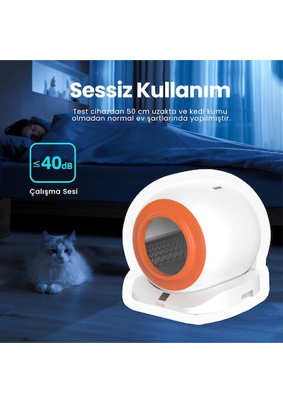 Groove Q-clean Wi-fi Otomatik Akıllı Kedi Tuvaleti Turuncu Ultra Sessiz+akıllı Sprey Koku Giderici+app Kontrol+akıllı Sensör