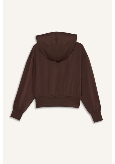 Defacto Kapüşonlu Sporcu Sweatshirt G5664ax25wnbn192 Kahve-bn192