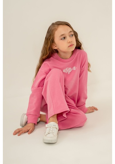 U.S. Polo Assn. Kız Çocuk Baskılı Mor Uzun Kol Eşofman Takımı Us2731-c-v3 Us2731-c-v3