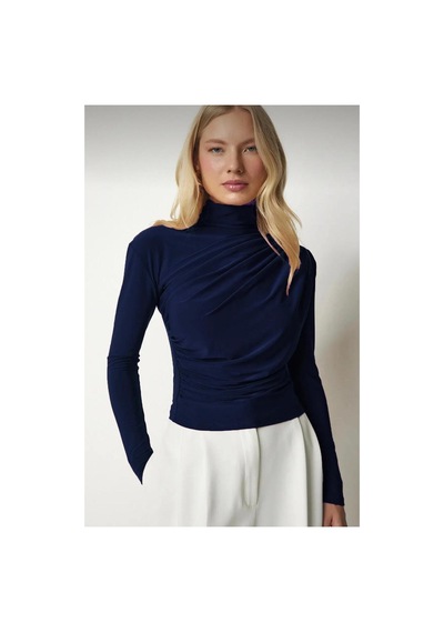 Unika Boutique Büzgülü Bluz Lacivert