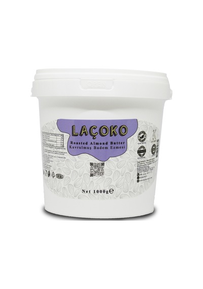 Laçoko Kova Şekersiz Katkısız Glutensiz Vegan Doğal Badem Ezmesi 1 KG