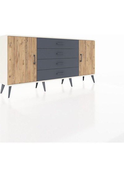 Arges Konsol 2 Raflı 4 Çekmeceli 2 Kapaklı 176x30x83 Aytaşı-çam/antrasit Çam/antrasit Arges Konsol 2 Raflı 4 Çekmeceli 2 Kapaklı 176x30x83 Aytaşı-çam/antrasit Çam/antrasit