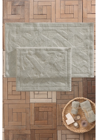 Yataş Bedding Milo Banyo Paspası Seti - Nil Yeşili (50x60 cm + 60x100 cm) Nil Yeşili