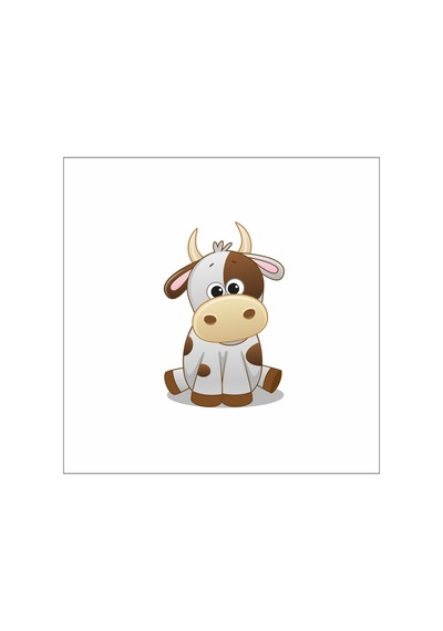 Sevimli İnek Sticker Renkli