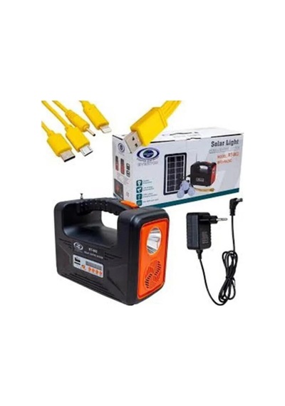 Rt-902 Güneş Enerjili Solar Şarjlı Bluetoothlu Mp3-radyolu Çadır Kamp Aydınlatma Fener Seti Çok Renkli