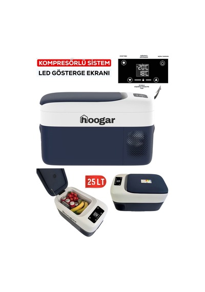 Hooger Ph299 Oto Karavan Tekne Tır Buzdolabı - Led Ekran 21-25 Lt 12-24v -20 Derece Hızlı Soğutma
