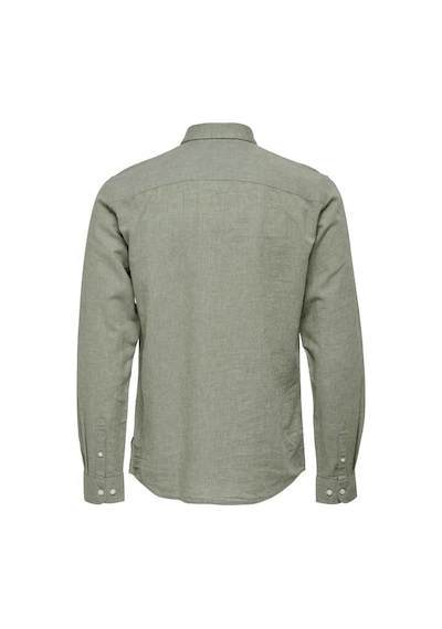 Only & Sons Erkek Onscaiden Slim Fit Keten Gömlek 22012321 Yeşil