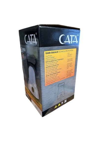 Cata Abant Gemici El Feneri Şarjlı Ledli 8 Watt Ct-9950 Beyaz
