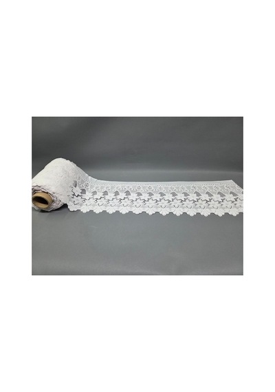 23 Cm Krem Pvc Dantel Raf Örtüsü Dolap İçi Örtü Runner Beyaz-2