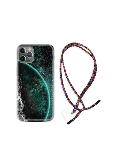 Apple Uyumlu  iPhone 11 Pro Max Kılıf Rasta Boyun Askılı Green World 1856
