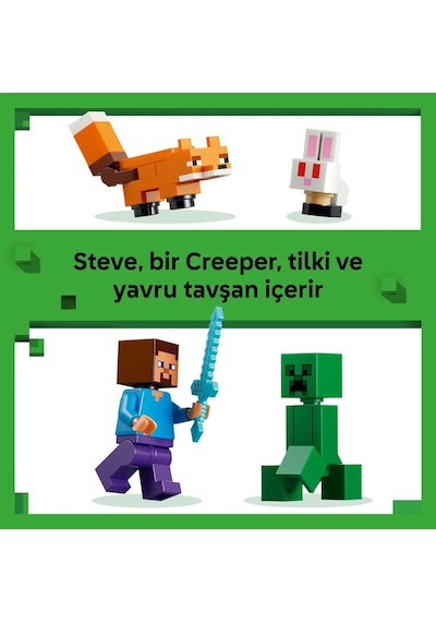 LEGO® Minecraft® Steve’in Tayga Macerası 21583 - 6 Yaş Üzeri Çocuklar için Minifigür İçeren Yaratıcı Oyuncak Yapım Seti (79 Parça)