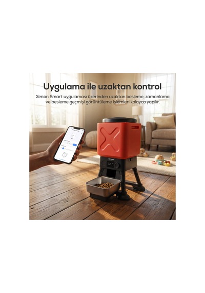 Xenon Smart Köpek Mama Kabı Akıllı, Uygulama Kontrol, 14l, Yükseltilmiş Ortopedik Tasarım, Çelik Kase X8631