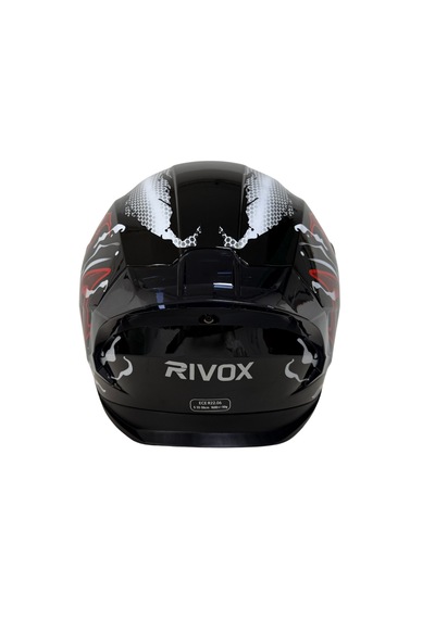 Rivox R1 Venom Kapalı Motosiklet Kaskı Beyaz Kırmızı Siyah