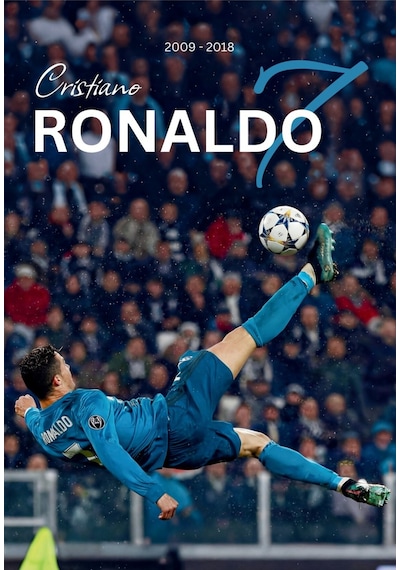 Cristiano Ronaldo Röveşata Siyah Çerçeveli Tasarım Tablo Futbol Spor Poster