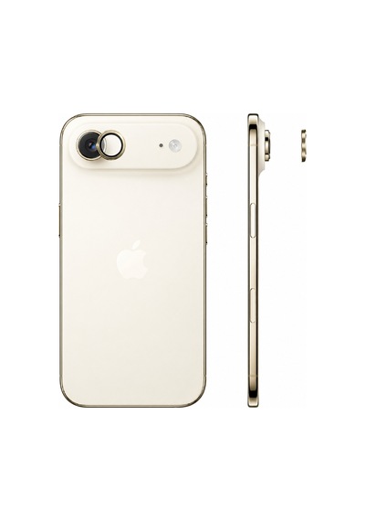 Safir Lens İphone 17 Air Uyumlu Kolay Kurulum Aparatlı Alüminyum Çerçeveli 9h Kamera Lens Koruyucu Gold