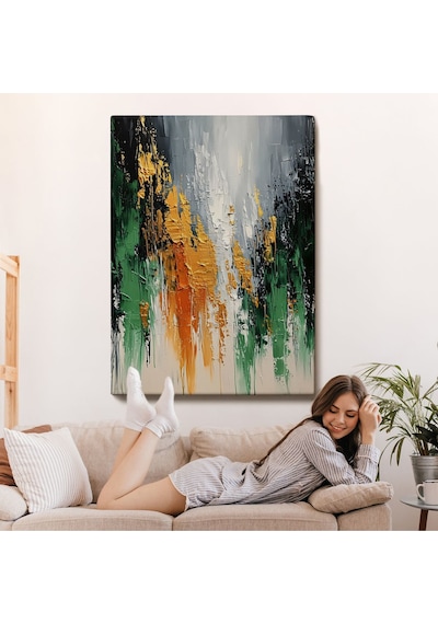 Miyrem^ Canvas Serie Yağlıboya Görünümlü Soyut Tablo-7641