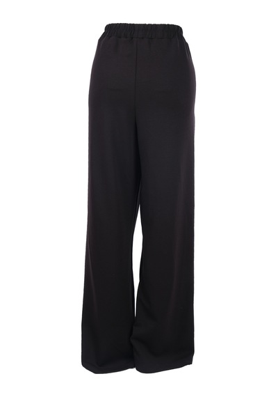 Gala-xi Minimalist Yüksek Bel Geniş Paça Midi Kadın Pantolon Siyah