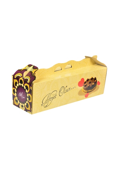 Miyo Ambalaj Baton Yaş Pasta Kutusu Krome Karton 100'lü 10 x 10 x 30 CM