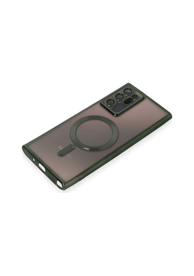 Newface Samsung Galaxy Uyumlu Note 20 Ultra Kılıf Kross Magneticsafe Kapak - Glblseme - 84 Koyu Yeşil