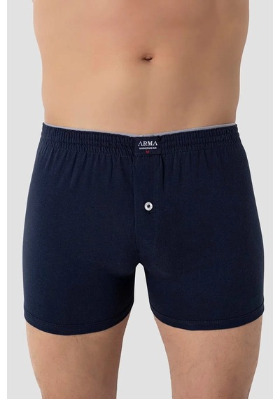 Hadpols Normal Bel Rahat İç Giyim Örme Çamaşır Erkek Renkli Düğmeli Boxer 3'lü Paket %100 Pamuklu Penye Çok Renkli