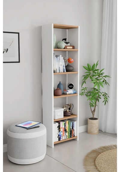 Alpaevmobilya Ahşap 5 Raflı 150 Cm Çok Amaçlı Açık Kitaplık Dekoratif Salon Rafı Düzenleyici Ve Organizer Beyaz - Atlantik Çam Alpaevmobilya Ahşap 5 Raflı 150 Cm Çok Amaçlı Açık Kitaplık Dekoratif Salon Rafı Düzenleyici Ve Organizer Beyaz - Atlantik Çam