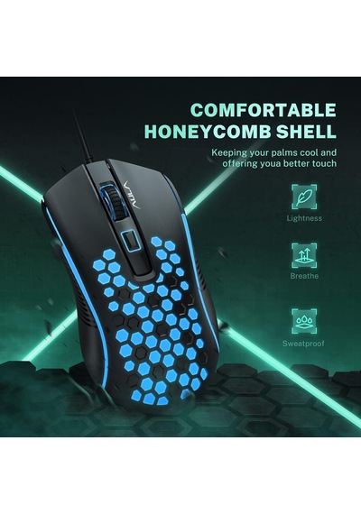 S11 3600dpı Rgb Optik Oyuncu Mouse, Siyah