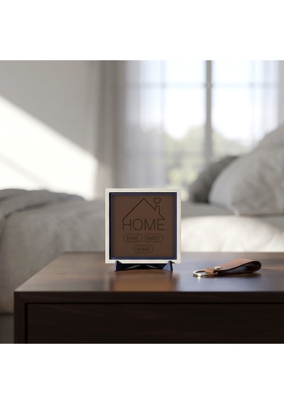 Home Sweet Home Motifli Modern Dekoratif Obje, Yaşam Alanınıza Sıcaklık Katan Tasarım 10x10 Cm