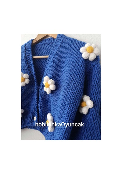 Hobilanka Kadın Gül Motifli Hırka Çok Renkli
