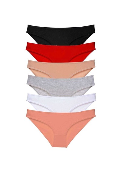 6 Adet Süper Eko Set Likralı Kadın Slip Külot Renk 1 Beden: L Standart