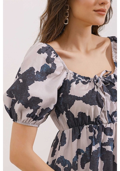 Bigdart 2351 Kloş Poplin Elbise - D. Siyah 001