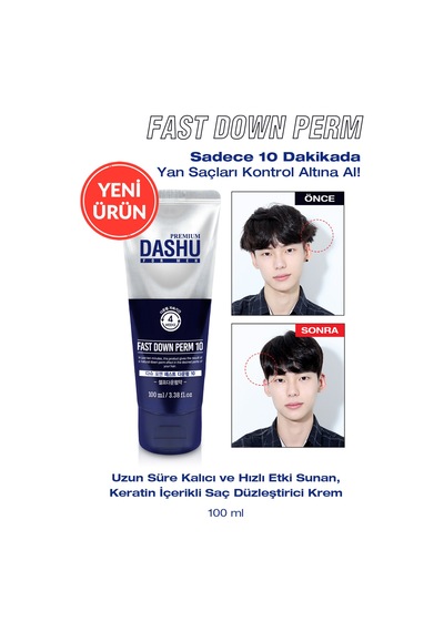 Kalıcı&hızlı Etkili Keratin İçerikli Saç Düzleştirici Krem Dashu For Men Premium Fast Down Perm 10