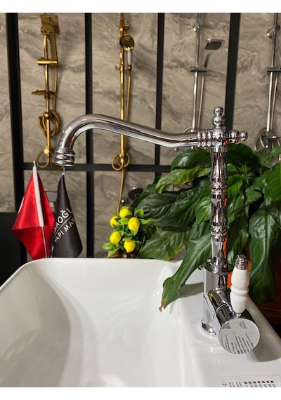 İsaoğlu Yapı Zen Design Rustik Arıtmalı Mutfak Bataryası 3 Yollu Evye Musluğu Arıtmalı Batarya Gümüş
