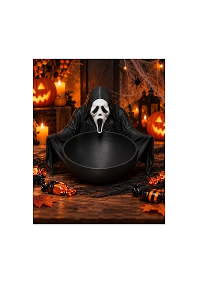 Cadılar Bayramı Şekerlik Halloween Dekoratif Şeker Çikolata Kasesi Korku Temalı Masa Dekoru Siyah Siyah
