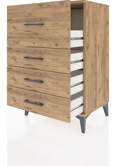 Hyperion Komodin 4 Çekmeceli 60x44x96 Çam-çam Atlas Çam