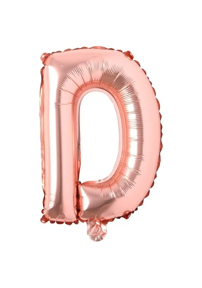 D Harf Rose Gold Folyo Balon16 İnç 36 cm