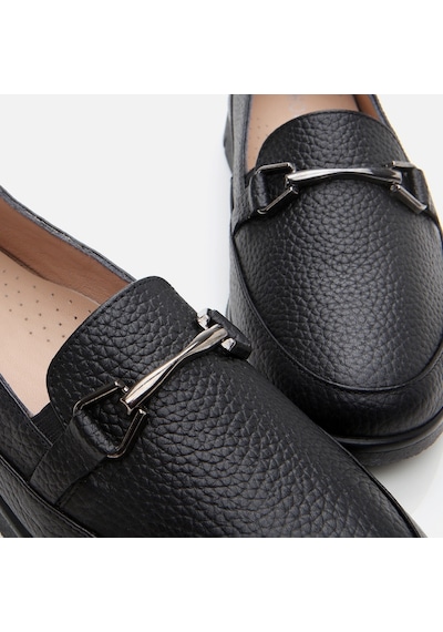 Hotiç Hakiki Deri Siyah Kadın Tokalı Loafer 01ayh306720a100 Siyah-black Siyah