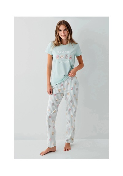 Angbutik Rolypoly Rp3810-s Kadın Kısa Kol Pijama Takımı Nil