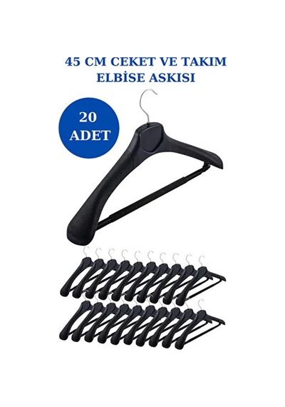 Ceket Elbise Askısı Plastik Yüksek Kalite Kıyafet Takım Askısı 20 Adet Diğer