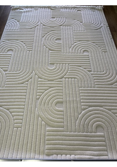 Hoom Rugs Design 1090 Krem Yumuşak Dokulu İskandinav Halı Krem