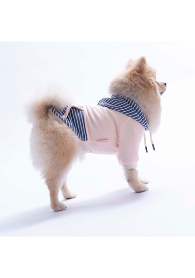 Pembe Sera Stripe Köpek Hoodie Köpek Sweat Köpek Kıyafeti Kedi Kıyafeti