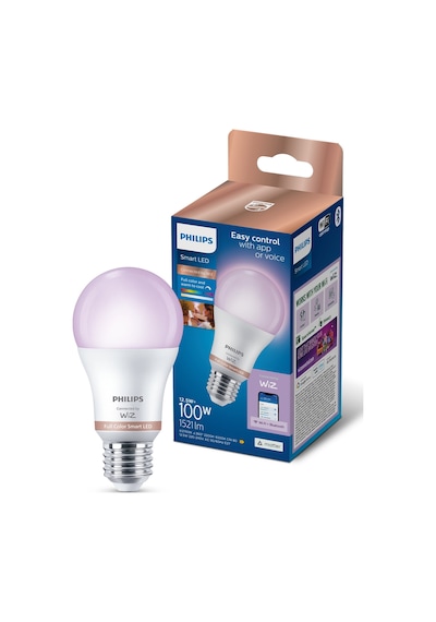Philips Smart Lighting Led Ampul A60 E27 100w Eşdeğer Rgb - Google Home, Alexa, Homekit Ve Matter Uyumlu Çok Renkli
