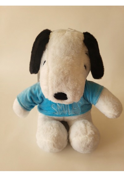 Peluş Köpek Snopyy-30 Cm -mavi Tşhirt'lü Mavi-beyaz