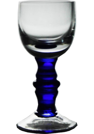 Paşabahçe 21196 El İmalatı Mavi Kristal Mini Likör Kadehi