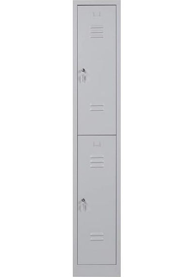 Metal Elbise Dolabı, Kilitlenebilir Dolap, Soyunma Dolabı, Elbise Dolabı, 2 Bölmeli Dolap Gri